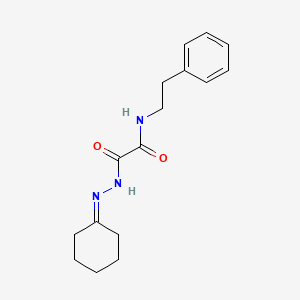 2-(2-cyclohexylidenehydrazino)-2-oxo-N-(2-phenylethyl)acetamide