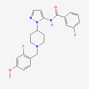 3-fluoro-N-{1-[1-(2-fluoro-4-methoxybenzyl)-4-piperidinyl]-1H-pyrazol-5-yl}benzamide