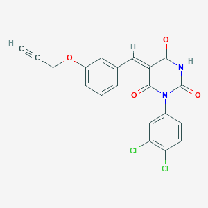 (5Z)-1-(3,4-dichlorophenyl)-5-[(3-prop-2-ynoxyphenyl)methylidene]-1,3-diazinane-2,4,6-trione