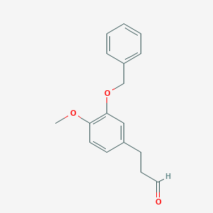 molecular formula C17H18O3 B049048 3-(4-Methoxy-3-phenylmethoxyphenyl)propanal CAS No. 333754-90-8