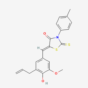 molecular formula C21H19NO3S2 B4904803 (5Z)-5-[4-hydroxy-3-methoxy-5-(prop-2-en-1-yl)benzylidene]-3-(4-methylphenyl)-2-thioxo-1,3-thiazolidin-4-one 