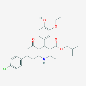 isobutyl 7-(4-chlorophenyl)-4-(3-ethoxy-4-hydroxyphenyl)-2-methyl-5-oxo-1,4,5,6,7,8-hexahydro-3-quinolinecarboxylate