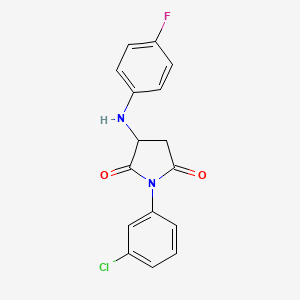 molecular formula C16H12ClFN2O2 B4904823 1-(3-chlorophenyl)-3-[(4-fluorophenyl)amino]-2,5-pyrrolidinedione 