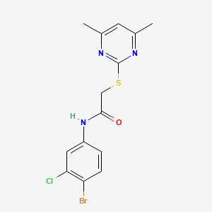 molecular formula C14H13BrClN3OS B4904894 N-(4-bromo-3-chlorophenyl)-2-[(4,6-dimethyl-2-pyrimidinyl)thio]acetamide 