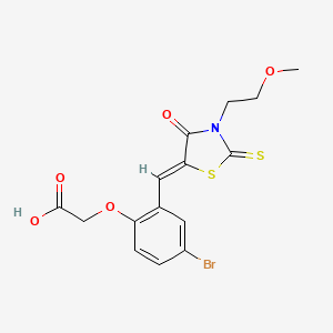 (4-bromo-2-{[3-(2-methoxyethyl)-4-oxo-2-thioxo-1,3-thiazolidin-5-ylidene]methyl}phenoxy)acetic acid