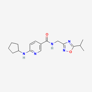 molecular formula C17H23N5O2 B4904991 6-(cyclopentylamino)-N-[(5-isopropyl-1,2,4-oxadiazol-3-yl)methyl]nicotinamide 