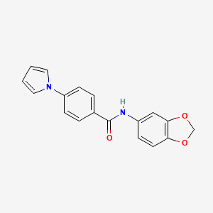 molecular formula C18H14N2O3 B4905049 N-1,3-benzodioxol-5-yl-4-(1H-pyrrol-1-yl)benzamide 