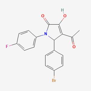 molecular formula C18H13BrFNO3 B4905074 4-acetyl-5-(4-bromophenyl)-1-(4-fluorophenyl)-3-hydroxy-1,5-dihydro-2H-pyrrol-2-one 