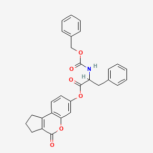 4-oxo-1,2,3,4-tetrahydrocyclopenta[c]chromen-7-yl N-[(benzyloxy)carbonyl]phenylalaninate