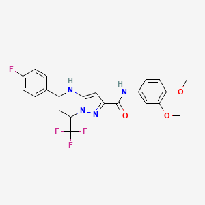 N-(3,4-dimethoxyphenyl)-5-(4-fluorophenyl)-7-(trifluoromethyl)-4,5,6,7-tetrahydropyrazolo[1,5-a]pyrimidine-2-carboxamide