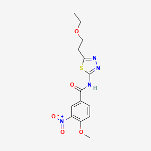 N-[5-(2-ethoxyethyl)-1,3,4-thiadiazol-2-yl]-4-methoxy-3-nitrobenzamide