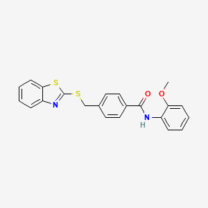 molecular formula C22H18N2O2S2 B4905202 4-[(1,3-benzothiazol-2-ylthio)methyl]-N-(2-methoxyphenyl)benzamide 