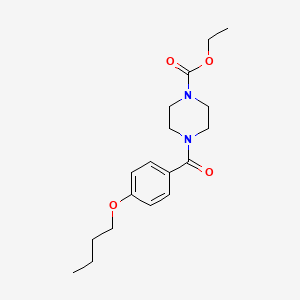 molecular formula C18H26N2O4 B4905213 ethyl 4-(4-butoxybenzoyl)-1-piperazinecarboxylate 