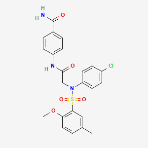 4-({N-(4-chlorophenyl)-N-[(2-methoxy-5-methylphenyl)sulfonyl]glycyl}amino)benzamide