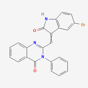 2-[(5-bromo-2-oxo-1,2-dihydro-3H-indol-3-ylidene)methyl]-3-phenyl-4(3H)-quinazolinone