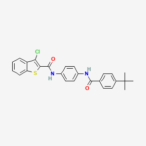 molecular formula C26H23ClN2O2S B4905237 N-{4-[(4-tert-butylbenzoyl)amino]phenyl}-3-chloro-1-benzothiophene-2-carboxamide 