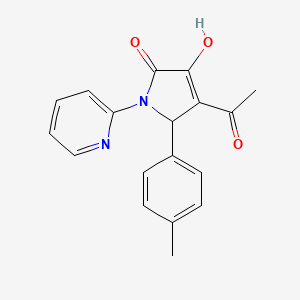 molecular formula C18H16N2O3 B4905293 4-acetyl-3-hydroxy-5-(4-methylphenyl)-1-(2-pyridinyl)-1,5-dihydro-2H-pyrrol-2-one 