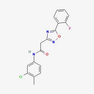 molecular formula C17H13ClFN3O2 B4905333 N-(3-chloro-4-methylphenyl)-2-[5-(2-fluorophenyl)-1,2,4-oxadiazol-3-yl]acetamide 