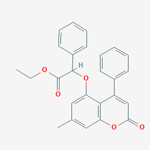 molecular formula C26H22O5 B4905361 ethyl [(7-methyl-2-oxo-4-phenyl-2H-chromen-5-yl)oxy](phenyl)acetate 