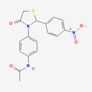 N-{4-[2-(4-nitrophenyl)-4-oxo-1,3-thiazolidin-3-yl]phenyl}acetamide