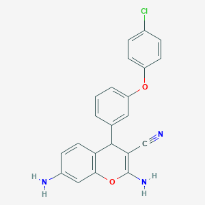 molecular formula C22H16ClN3O2 B4905444 2,7-diamino-4-[3-(4-chlorophenoxy)phenyl]-4H-chromene-3-carbonitrile 