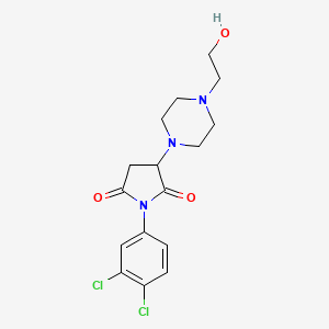 molecular formula C16H19Cl2N3O3 B4905457 1-(3,4-dichlorophenyl)-3-[4-(2-hydroxyethyl)-1-piperazinyl]-2,5-pyrrolidinedione 