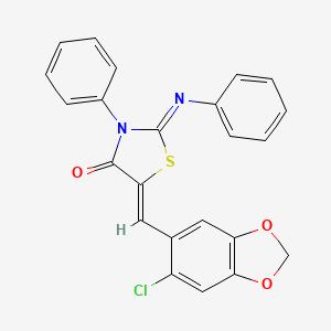 5-[(6-chloro-1,3-benzodioxol-5-yl)methylene]-3-phenyl-2-(phenylimino)-1,3-thiazolidin-4-one