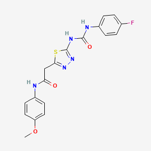 2-[5-({[(4-fluorophenyl)amino]carbonyl}amino)-1,3,4-thiadiazol-2-yl]-N-(4-methoxyphenyl)acetamide