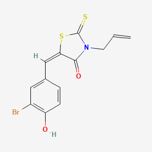 molecular formula C13H10BrNO2S2 B4905472 3-烯丙基-5-(3-溴-4-羟基苯甲亚基)-2-硫代-1,3-噻唑烷-4-酮 