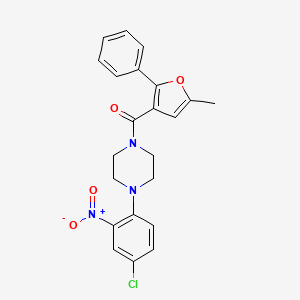 molecular formula C22H20ClN3O4 B4905478 1-(4-chloro-2-nitrophenyl)-4-(5-methyl-2-phenyl-3-furoyl)piperazine 