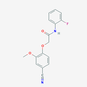 molecular formula C16H13FN2O3 B4905496 2-(4-cyano-2-methoxyphenoxy)-N-(2-fluorophenyl)acetamide 