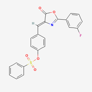 molecular formula C22H14FNO5S B4905503 4-{[2-(3-fluorophenyl)-5-oxo-1,3-oxazol-4(5H)-ylidene]methyl}phenyl benzenesulfonate 