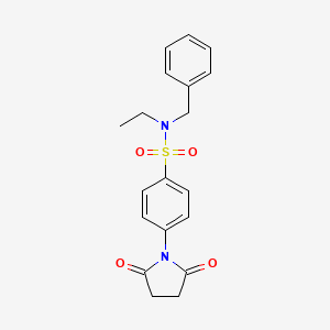 molecular formula C19H20N2O4S B4905536 N-benzyl-4-(2,5-dioxo-1-pyrrolidinyl)-N-ethylbenzenesulfonamide 