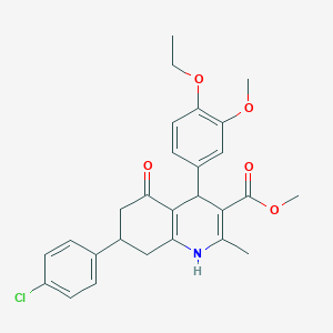 Methyl 7-(4-chlorophenyl)-4-(4-ethoxy-3-methoxyphenyl)-2-methyl-5-oxo-1,4,5,6,7,8-hexahydroquinoline-3-carboxylate