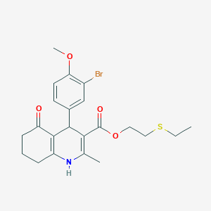 2-(ethylthio)ethyl 4-(3-bromo-4-methoxyphenyl)-2-methyl-5-oxo-1,4,5,6,7,8-hexahydro-3-quinolinecarboxylate