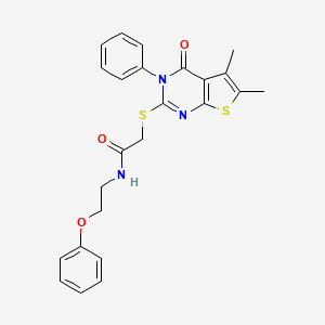 2-[(5,6-dimethyl-4-oxo-3-phenyl-3,4-dihydrothieno[2,3-d]pyrimidin-2-yl)thio]-N-(2-phenoxyethyl)acetamide