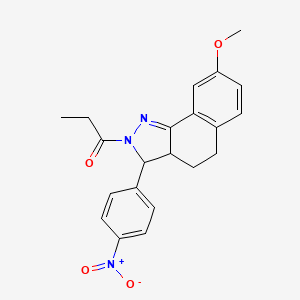 8-methoxy-3-(4-nitrophenyl)-2-propionyl-3,3a,4,5-tetrahydro-2H-benzo[g]indazole