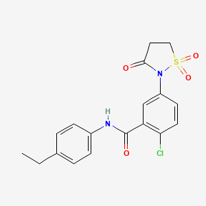 2-chloro-5-(1,1-dioxido-3-oxo-2-isothiazolidinyl)-N-(4-ethylphenyl)benzamide