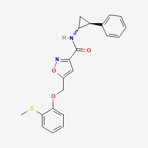 molecular formula C21H20N2O3S B4905656 5-{[2-(methylthio)phenoxy]methyl}-N-[(1R*,2S*)-2-phenylcyclopropyl]-3-isoxazolecarboxamide 