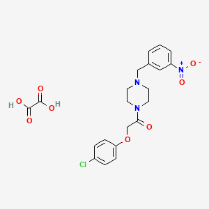 2-(4-Chlorophenoxy)-1-[4-[(3-nitrophenyl)methyl]piperazin-1-yl]ethanone;oxalic acid