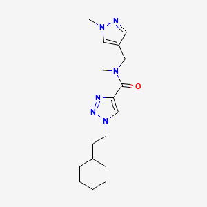 molecular formula C17H26N6O B4905680 1-(2-cyclohexylethyl)-N-methyl-N-[(1-methyl-1H-pyrazol-4-yl)methyl]-1H-1,2,3-triazole-4-carboxamide 