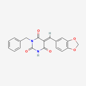 (5E)-5-(1,3-benzodioxol-5-ylmethylidene)-1-benzyl-1,3-diazinane-2,4,6-trione