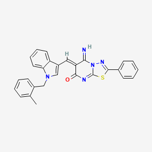 molecular formula C28H21N5OS B4905705 5-imino-6-{[1-(2-methylbenzyl)-1H-indol-3-yl]methylene}-2-phenyl-5,6-dihydro-7H-[1,3,4]thiadiazolo[3,2-a]pyrimidin-7-one 