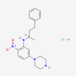 molecular formula C20H27ClN4O2 B4905775 N-(1-methyl-3-phenylpropyl)-2-nitro-5-(1-piperazinyl)aniline hydrochloride 