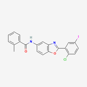 molecular formula C21H14ClIN2O2 B4905807 N-[2-(2-chloro-5-iodophenyl)-1,3-benzoxazol-5-yl]-2-methylbenzamide 