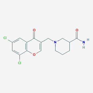 molecular formula C16H16Cl2N2O3 B4905839 1-[(6,8-dichloro-4-oxo-4H-chromen-3-yl)methyl]-3-piperidinecarboxamide 