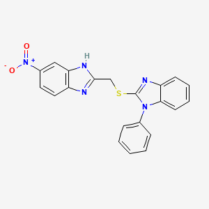 2-{[(6-NITRO-1H-1,3-BENZODIAZOL-2-YL)METHYL]SULFANYL}-1-PHENYL-1H-1,3-BENZODIAZOLE