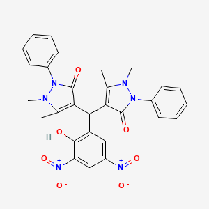 4-[(1,5-Dimethyl-3-oxo-2-phenylpyrazol-4-yl)-(2-hydroxy-3,5-dinitrophenyl)methyl]-1,5-dimethyl-2-phenylpyrazol-3-one