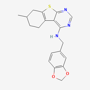 N-(1,3-benzodioxol-5-ylmethyl)-7-methyl-5,6,7,8-tetrahydro-[1]benzothiolo[2,3-d]pyrimidin-4-amine