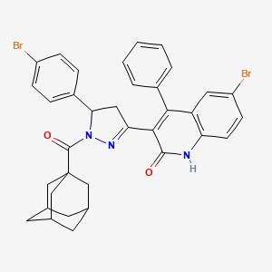 3-[1-(Adamantane-1-carbonyl)-5-(4-bromophenyl)-4,5-dihydro-1H-pyrazol-3-YL]-6-bromo-4-phenyl-1,2-dihydroquinolin-2-one